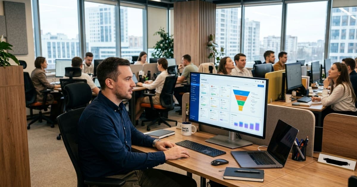 менеджер ведёт клиентов и сделки в CRM-системе
